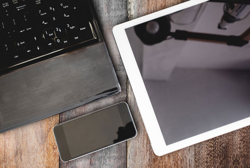 Tablet on table